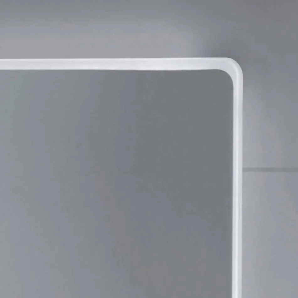 Wall mirror with satin edges, LED illumination, Tessa Viadurini