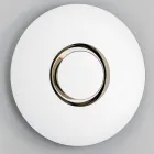 Round Design Wall Mirror with Golden Metal with Centerpiece - Merale Viadurini