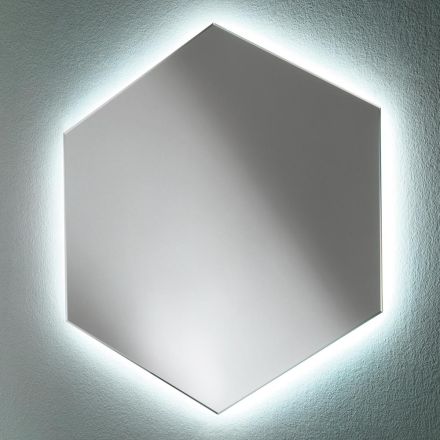 Shaped Modern Bathroom Wall Mirror with High Quality LED Light - Crocchio Viadurini