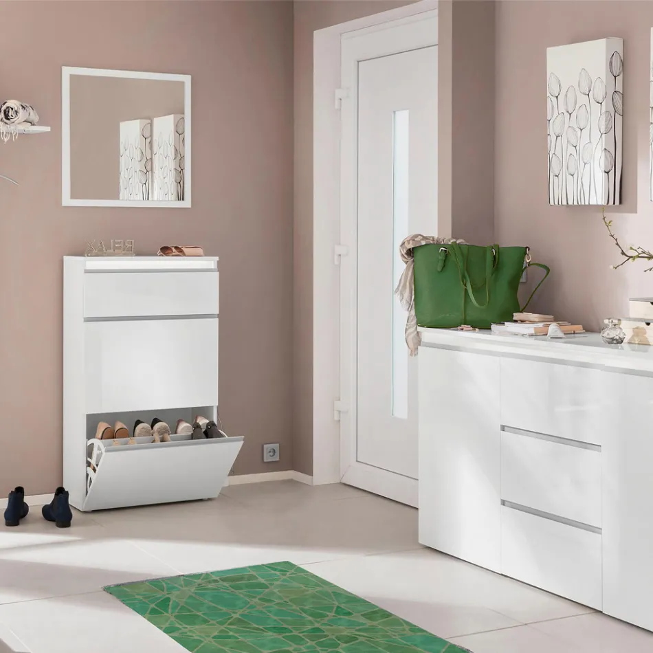 Square Wall Mirror with White or Anthracite Frame - Emanuelito Viadurini