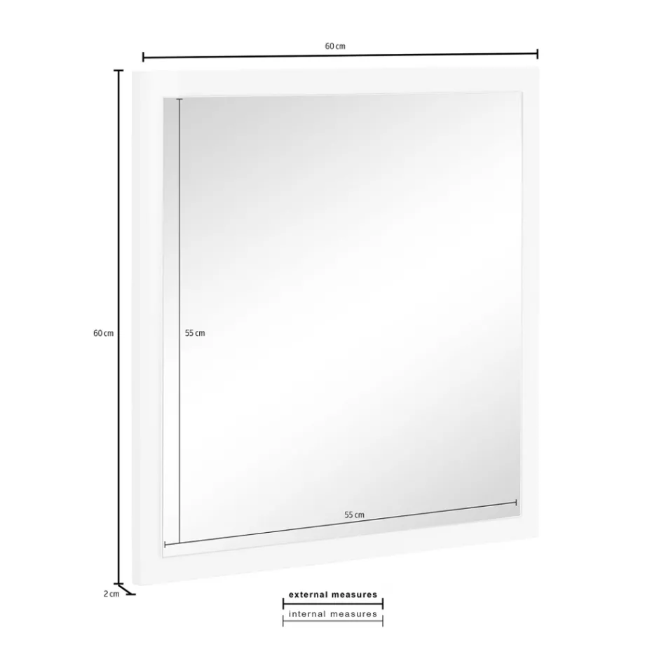 Square Wall Mirror with White or Anthracite Frame - Emanuelito Viadurini