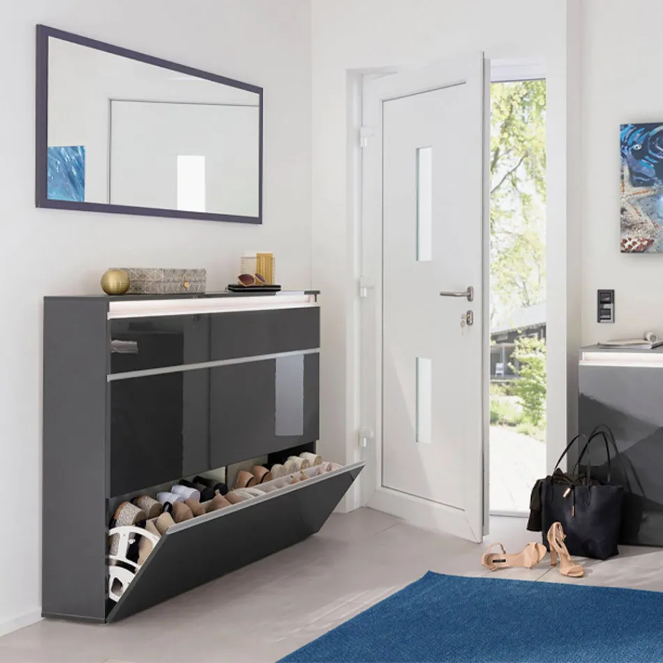 Rectangular Wall Mirror with White or Anthracite Frame - Emanuelito Viadurini