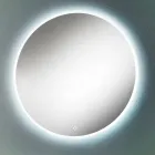 Round Wall Mirror with Sandblasted Edge and LED Backlighting - Button Viadurini