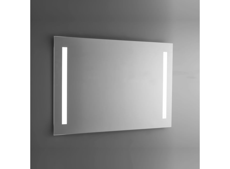 Polished Wire Bathroom Mirror with LED Backlight Made in Italy - Tony Viadurini