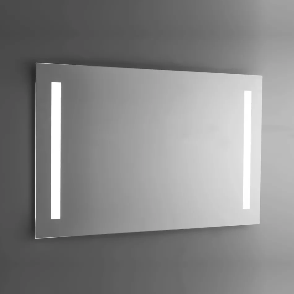 Polished Wire Bathroom Mirror with LED Backlight Made in Italy - Tony Viadurini