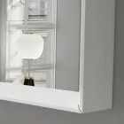 Wall Bathroom Mirror with LED Light and Wooden Frame Made in Italy - Geppio Viadurini