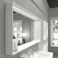 Wall Bathroom Mirror with LED Light and Wooden Frame Made in Italy - Geppio