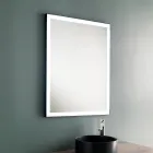 Wall Bathroom Mirror with Black Metal Frame and LED Made in Italy - Chebeo Viadurini