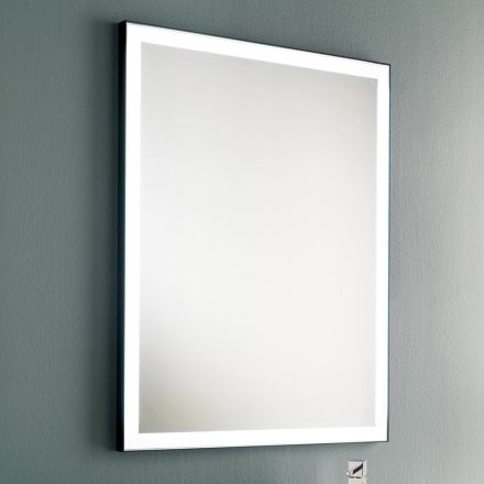 Wall Bathroom Mirror with Black Metal Frame and LED Made in Italy - Chebeo Viadurini