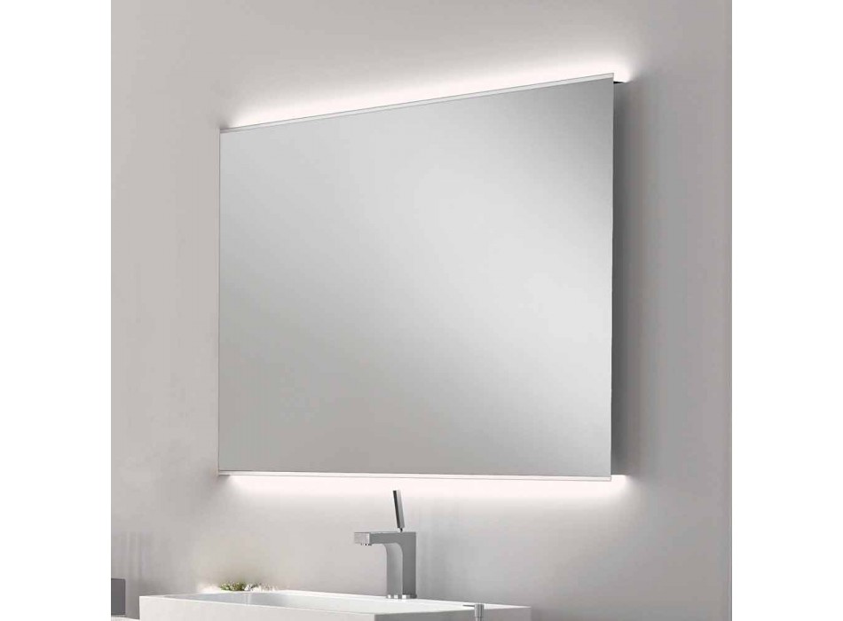 Bathroom mirror with modern LED design light with satin edges Veva Viadurini