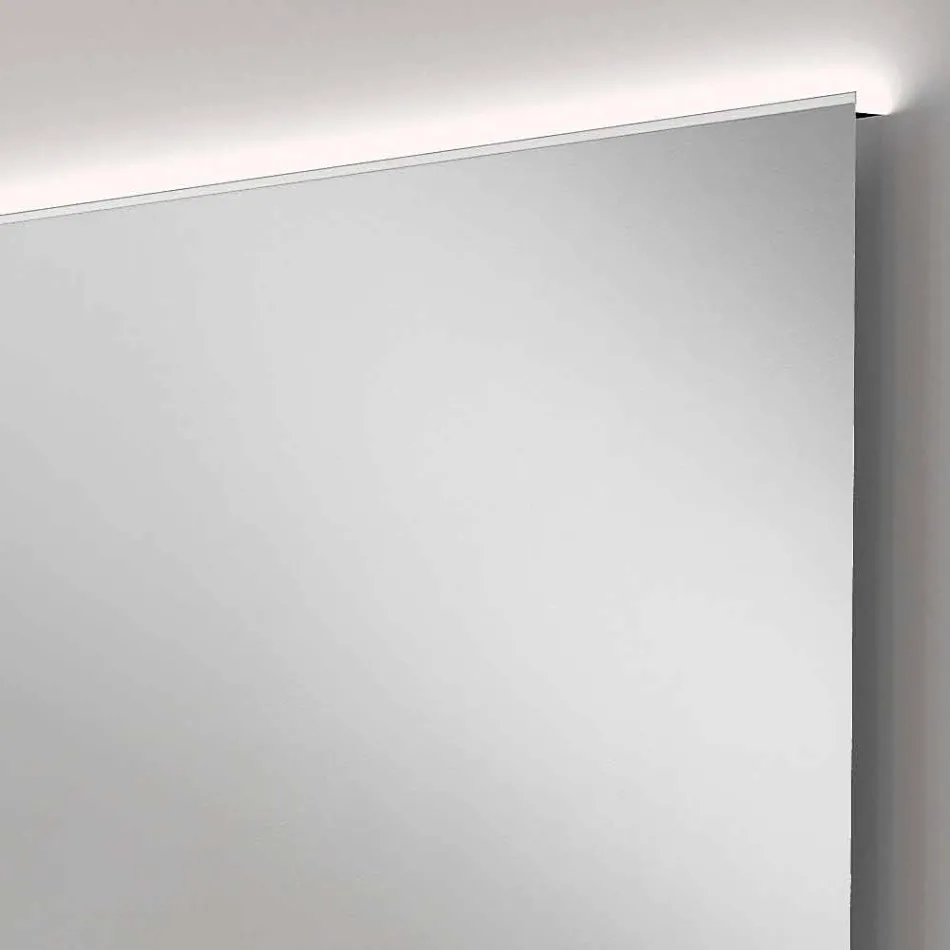 Bathroom mirror with modern LED design light with satin edges Veva Viadurini