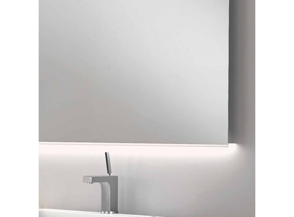 Bathroom mirror with modern LED design light with satin edges Veva Viadurini