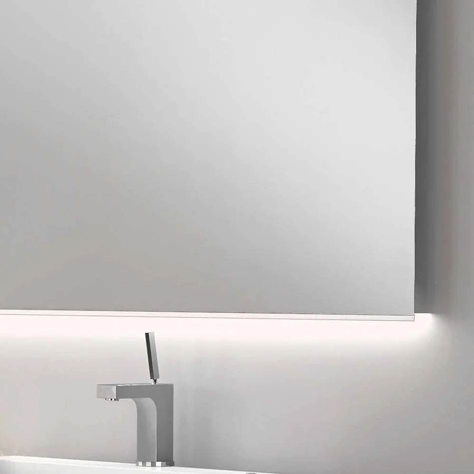 Bathroom mirror with modern LED design light with satin edges Veva Viadurini