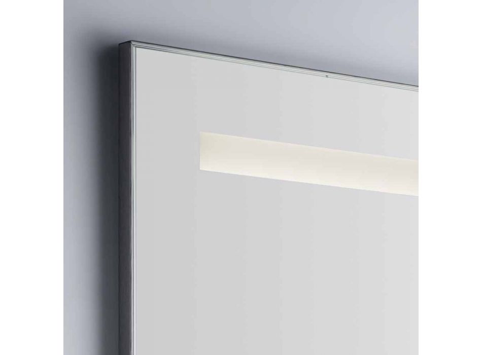 Wall Bathroom Mirror with Aluminum-like Frame Made in Italy - Tobi Viadurini