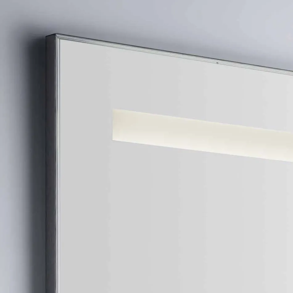 Wall Bathroom Mirror with Aluminum-like Frame Made in Italy - Tobi Viadurini