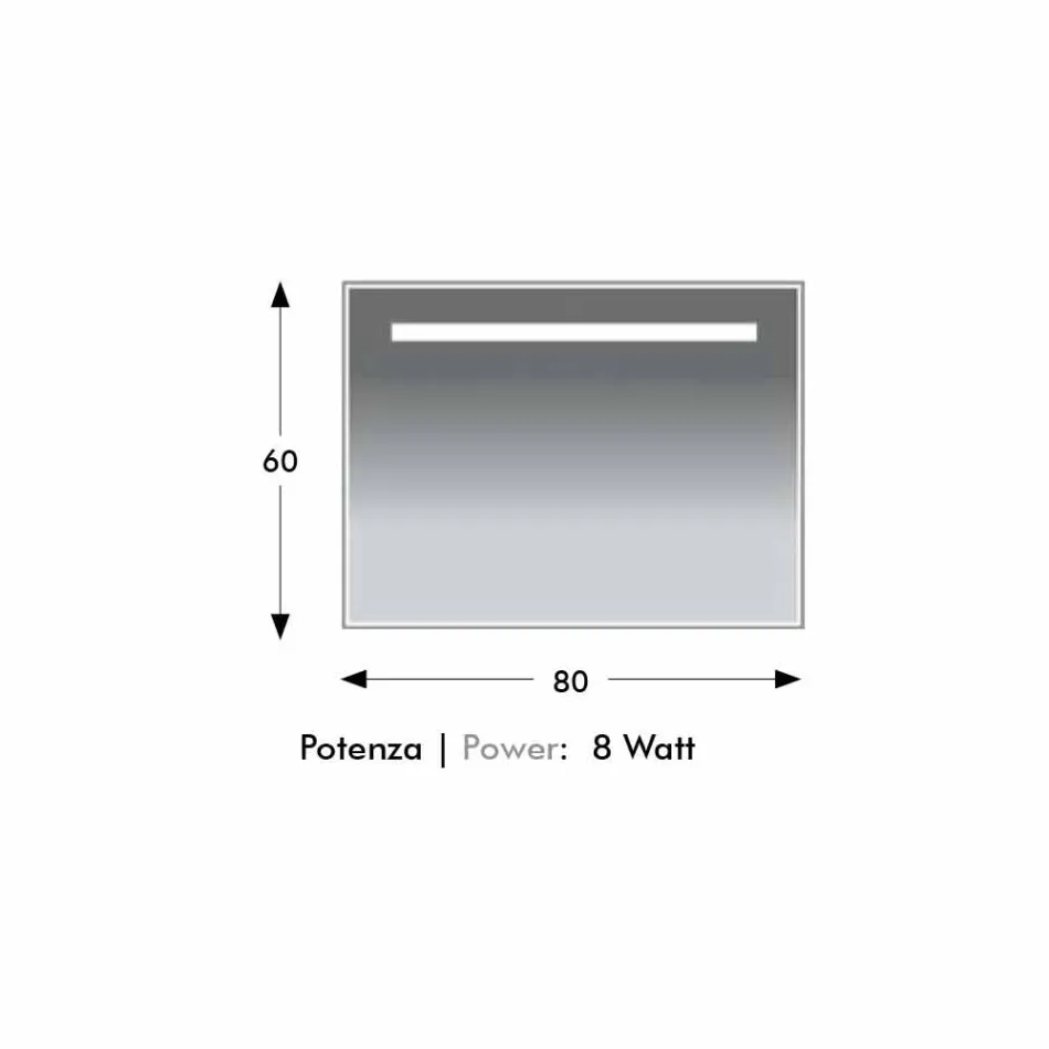 Wall Bathroom Mirror with Aluminum-like Frame Made in Italy - Tobi Viadurini