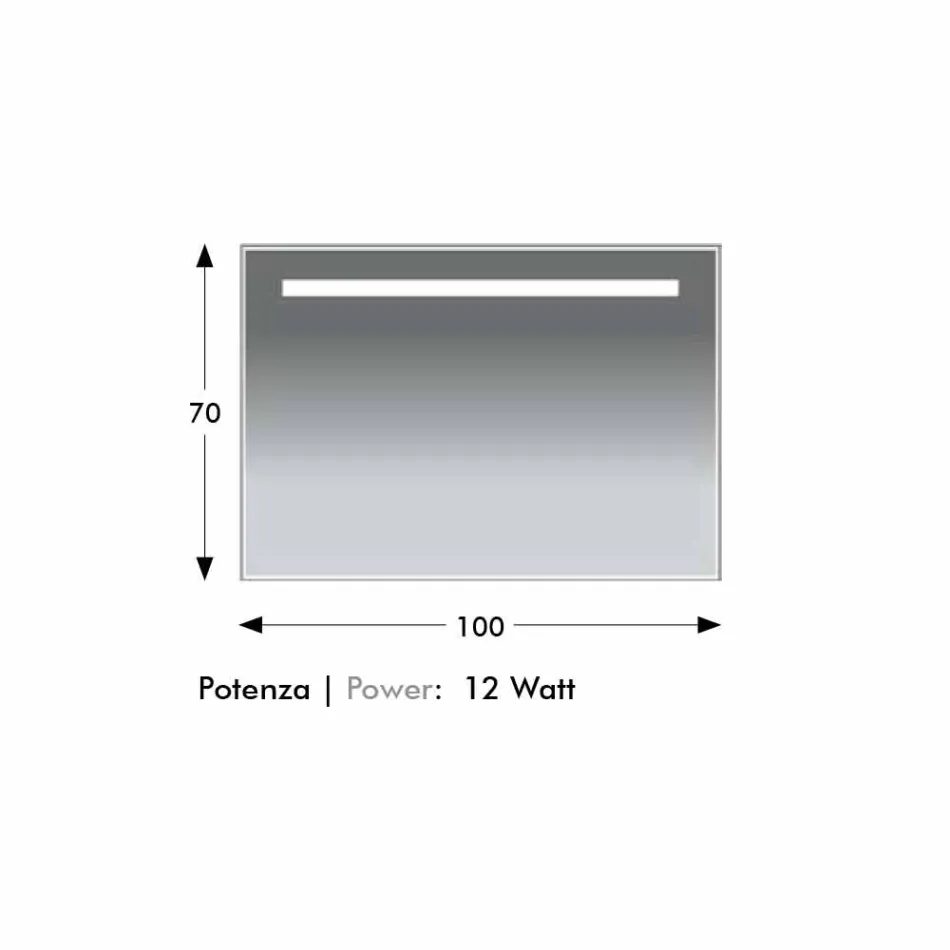 Wall Bathroom Mirror with Frame in Simil Aluminum Made in Italy - Tobi Viadurini