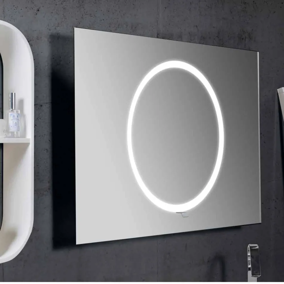 Wall Bathroom Mirror with LED Lighting - Dotta Viadurini