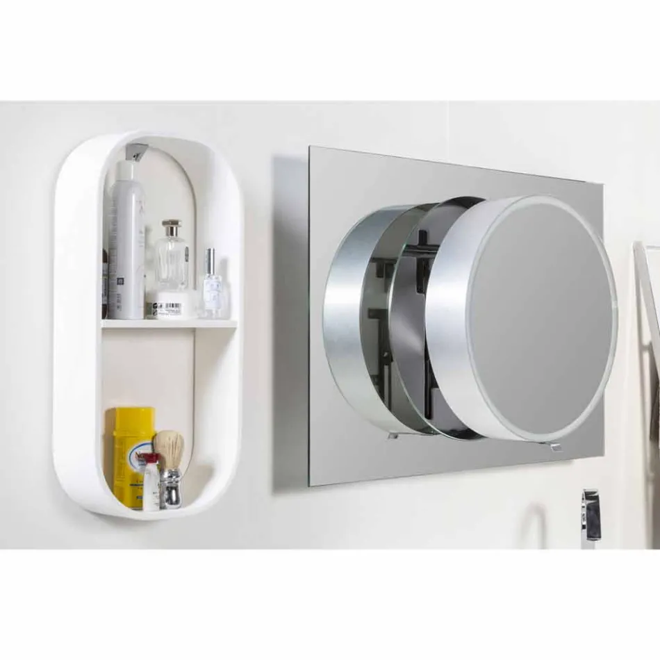 Wall Bathroom Mirror with LED Lighting - Dotta Viadurini