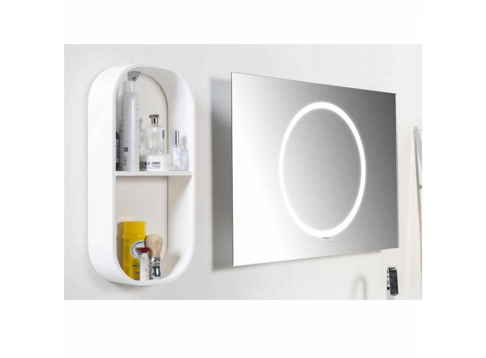 Wall Bathroom Mirror with LED Lighting - Dotta Viadurini