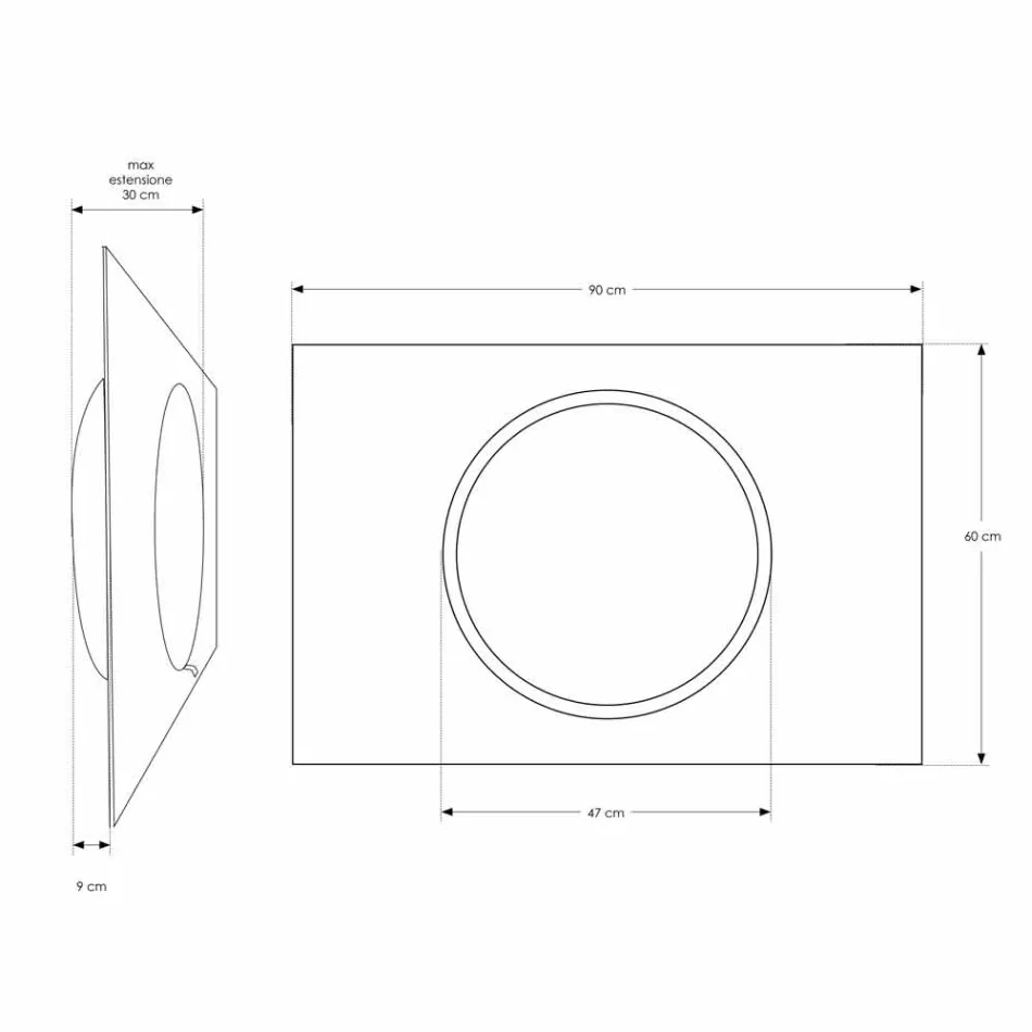 Wall Bathroom Mirror with LED Lighting - Dotta Viadurini