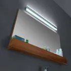 Wall Bathroom Mirror in Natural Teak with Storage Compartment - Palima Viadurini