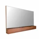 Wall Bathroom Mirror in Natural Teak with Storage Compartment - Palima Viadurini