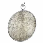 Round Wall Bathroom Mirror in Chrome Ottome with Aged Back - June Viadurini