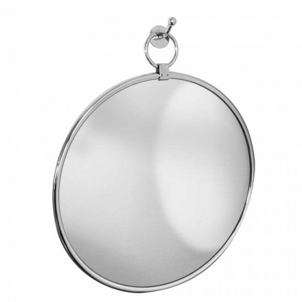 Round Wall Bathroom Mirror in Chrome Ottome with Aged Back - June Viadurini