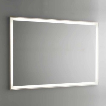 Bathroom Mirror in Imitation Aluminum with Backlight Made in Italy - Palau