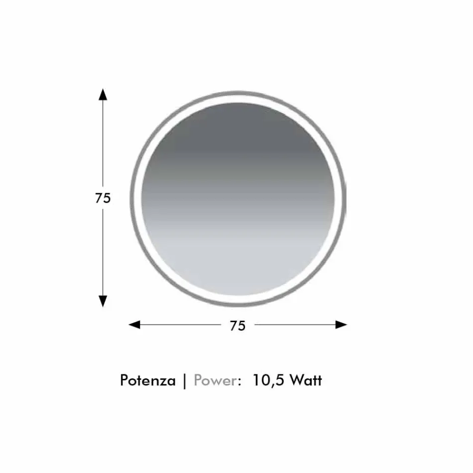 Round Backlit Bathroom Mirror with Sandblasting Made in Italy - Ranio Viadurini