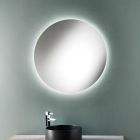 Minimal Round Wall Bathroom Mirror with 4000K LED Light Made in Italy - Roteo Viadurini