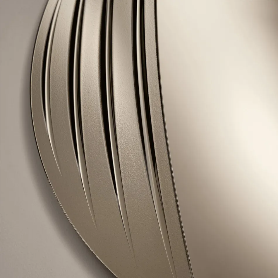 Circular Mirror in Two Sizes and Two Colors Made in Italy - Auren Viadurini