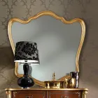 Classic Mirror Shaped Wood Frame Gold Leaf Made in Italy - Jenny Viadurini