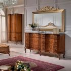 Classic Rectangular Gold Leaf Wood Mirror Made in Italy - Ibiscos Viadurini