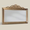 Classic Rectangular Gold Leaf Wood Mirror Made in Italy - Ibiscos