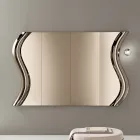 Sorya Bronze-Colored Mirror in Fused Glass with Central Insert Made in Italy Viadurini