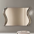 Sorya Bronze-Colored Mirror in Fused Glass with Central Insert Made in Italy
