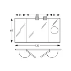 Mirror with 2 Movable Sides and Magnifying Mirror Made in Italy - Nelson Viadurini