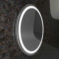 Charly LED bathroom mirror with stainless steel edges, modern design