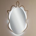 Mirror with Metal Frame and Integrated LEDs Made in Italy - Leonardo