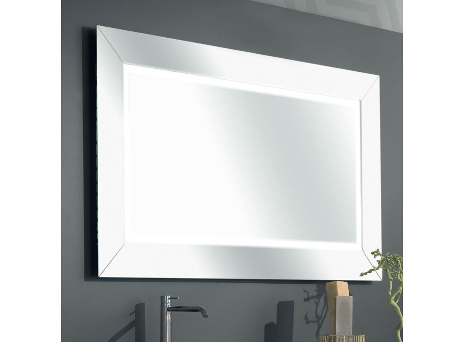 Mirror with Colored Mirror Frame and LED Made in Italy - Newton Viadurini