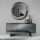 Mirror with Hammered Glass Frame, Back-Silvered, Made in Italy - Basilia Viadurini