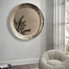 Mirror with Hammered Glass Frame, Back-Silvered, Made in Italy - Basilia Viadurini