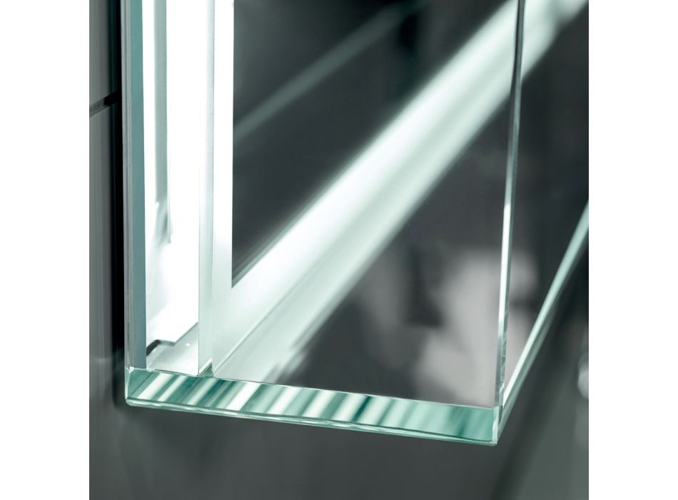 Mirror with Integrated Lights and Crystal Frame Made in Italy - Isaac Viadurini
