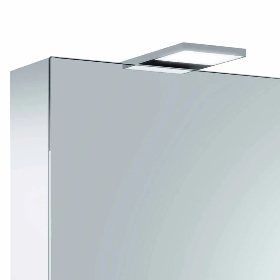 Container Mirror with 3 Doors with 9 Internal Shelves and LED Lighting - Ratchet Viadurini