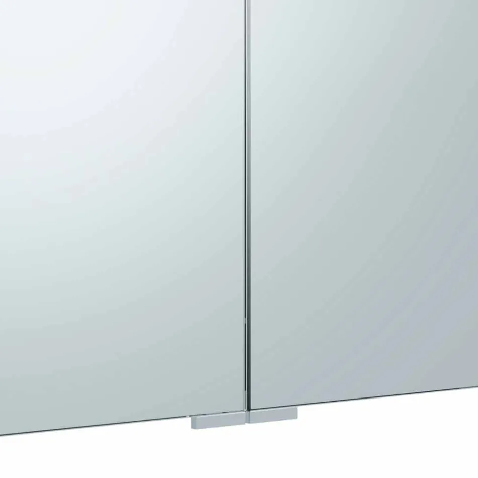 Container Mirror with 3 Doors with 9 Internal Shelves and LED Lighting - Ratchet Viadurini