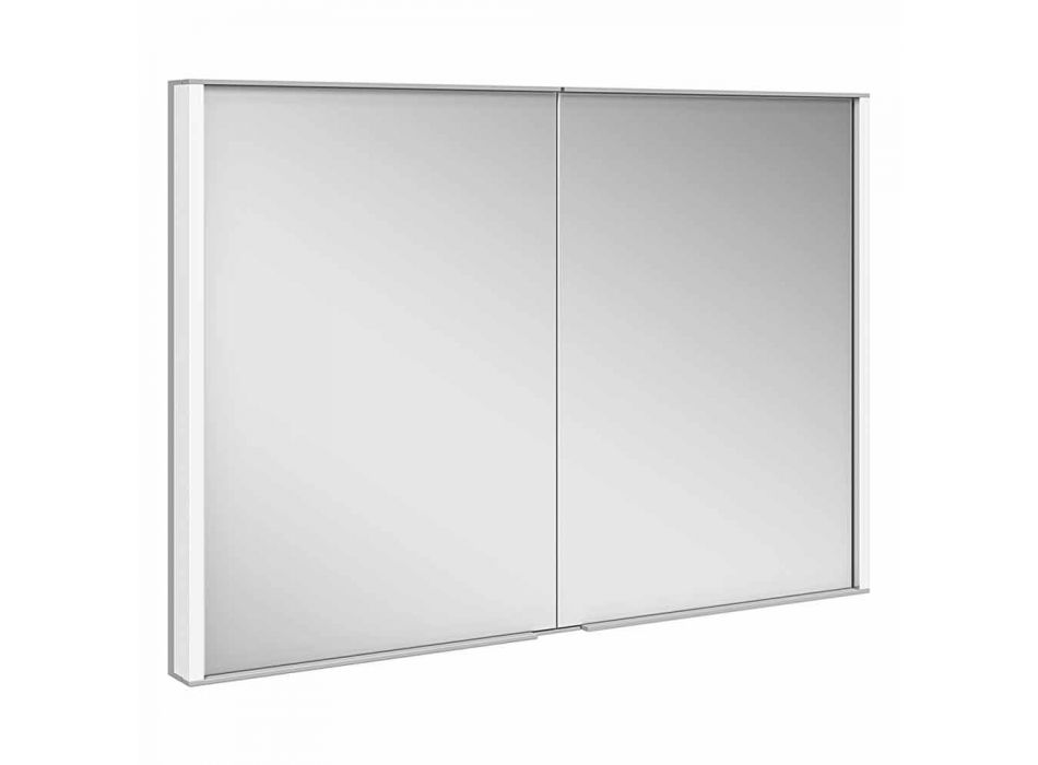 Modern Recessed Mirror Cabinet in Silver Painted Aluminum - Demon Viadurini