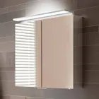 Wall Mirror with 2 Doors with LED Light and Power Sockets - Bramo Viadurini