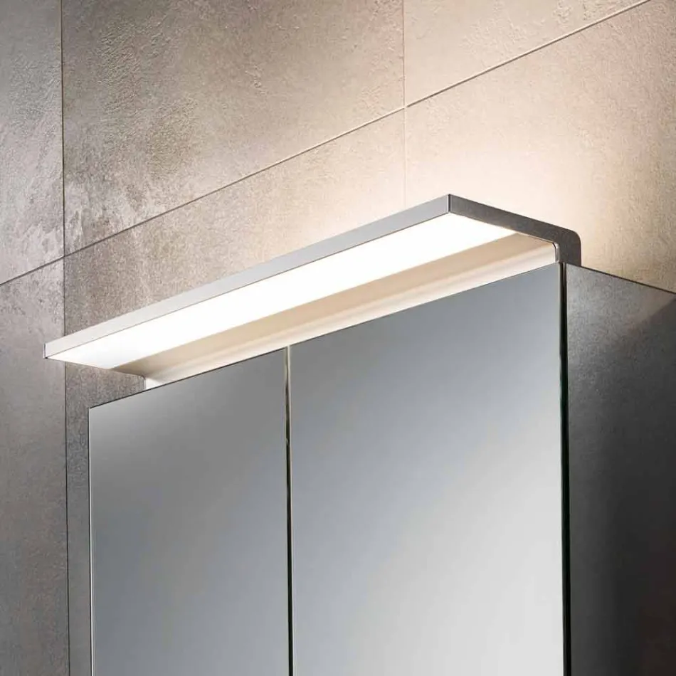 Wall Mirror with 2 Doors with LED Light and Power Sockets - Bramo Viadurini